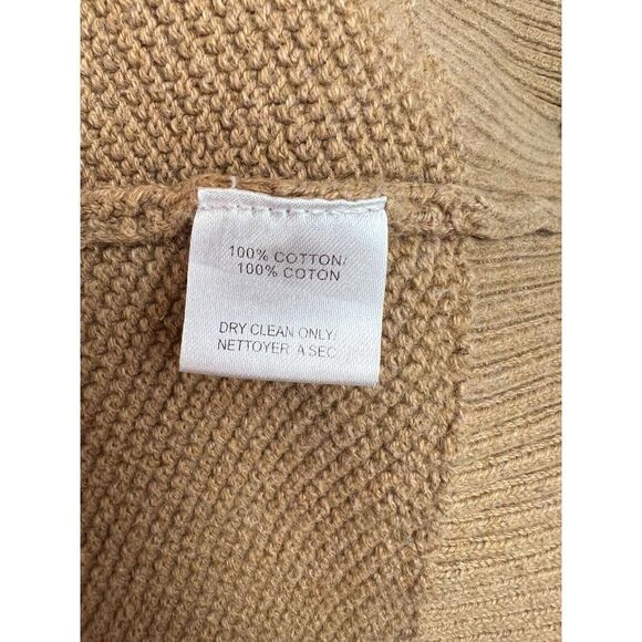 TRINA TURK cotton beige collared open front knit cardigan sweater size S - Picture 4 of 6